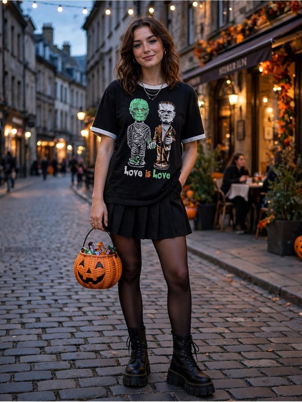 CREEPY CO LOVE IS LOVE MUMMY FRANKENSTEIN PRIDE RINGER T-SHIRT HALLOWEEN XL